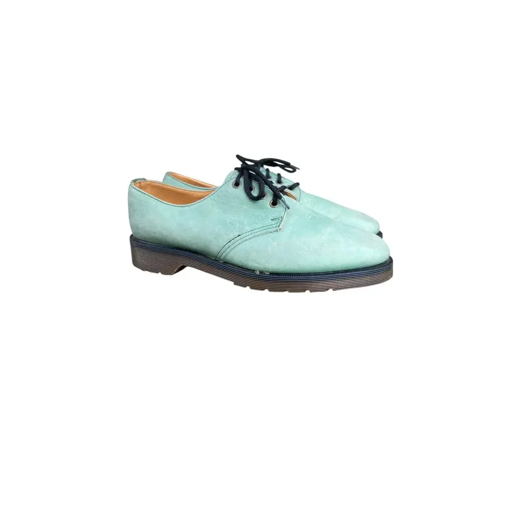 Dr. Martens Made in England Aqua Nubuck 4 Eye Oxfords Deadstock UK 8 US 9